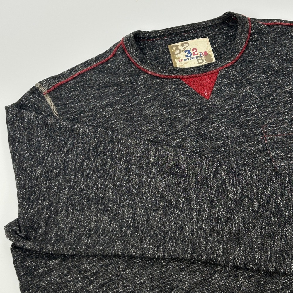 32 Bar Blues Sweatshirt‎ Men's XL Gray Heathered Long Sleeve Crewneck Pullover